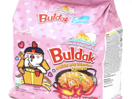 Samyang Buldak Hot Chicken Spicy Ramen Korea Instant Packaged Noodles,Carbonara,4.58 oz,5 Pack